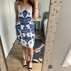 Banana Republic Ikat pattern silk dress